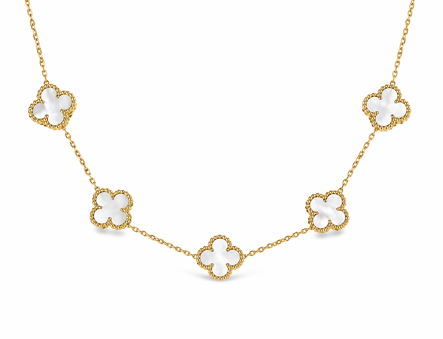 white Clover Halskette | 18K vergoldet