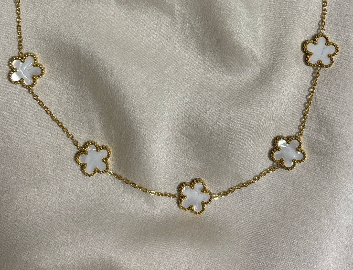 white Clover Halskette | 18K vergoldet