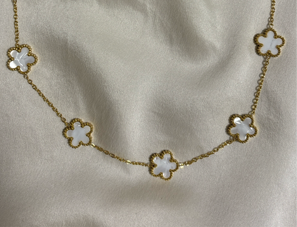 white Clover Halskette | 18K vergoldet