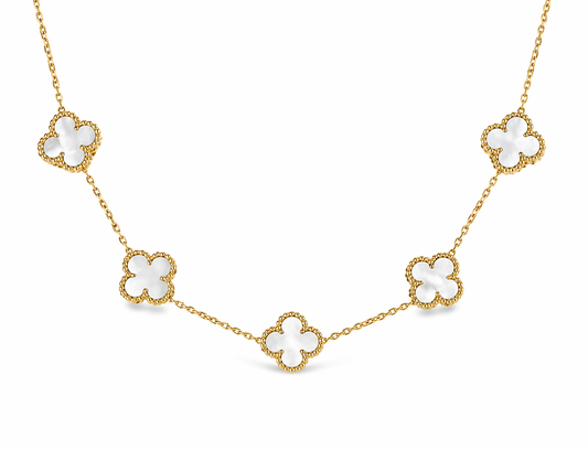 white Clover Halskette | 18K vergoldet